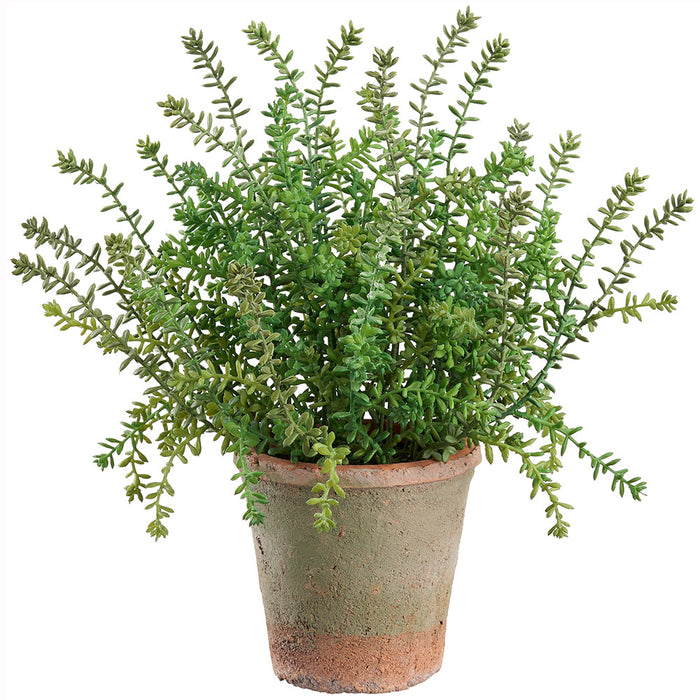 16.5" Outdoor UV-Resistant Artificial Sedum Plant w/Clay Pot -Green (Pack of 4) - LQS403-GR
