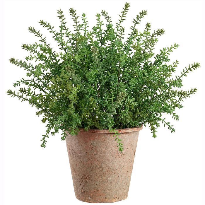 22.5" Outdoor UV-Resistant Artificial Sedum Plant w/Clay Pot -Green (Pack of 2) - LQS404-GR