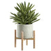 20.75" Agave Artificial Plant w/Cement Pot & Wood Stand -Green/Gray - LQS465-GR/GY
