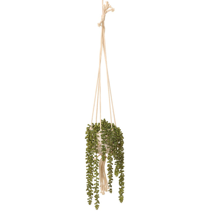 32"Hx4.9"W Hanging String Of Pearls Succulent Artificial Plant w/Pot -Green (pack of 12) - LQS973-GR