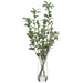 33" Ruscus Hypophyllum & Twig Silk Arrangement w/Glass Vase -Green/Gray - LQX216-GR/GY