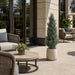 4' Outdoor UV-Resistant Artificial Cedar Cone-Shaped Topiary -Green/Gray (Pack of 2) - LRC123-GR/GY