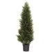 4' Outdoor UV-Resistant Artificial Cedar Cone-Shaped Topiary -Green (Pack of 2) - LRC124-GR