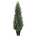 5' Outdoor UV-Resistant Artificial Cedar Cone-Shaped Topiary -Green/Gray (Pack of 2) - LRC125-GR/GY