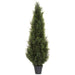 5' Outdoor UV-Resistant Artificial Cedar Cone-Shaped Topiary -Green (Pack of 2) - LRC126-GR