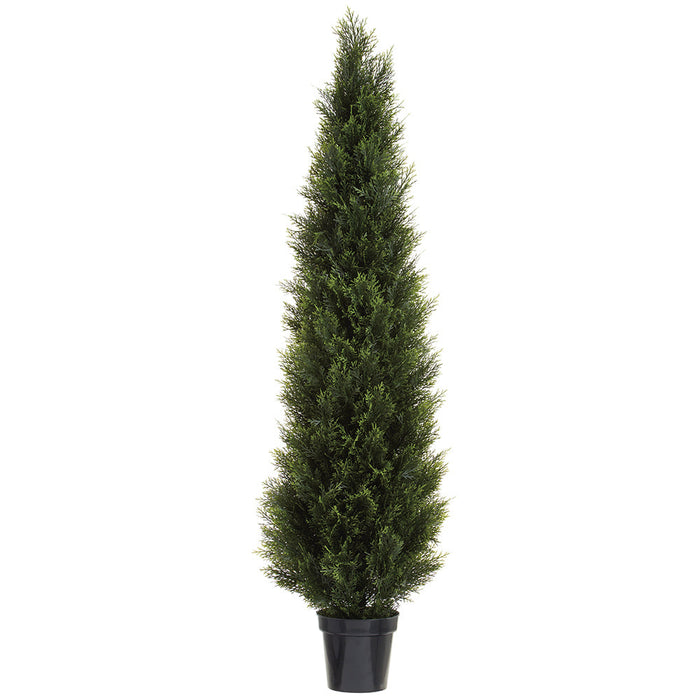 6' Outdoor UV-Resistant Artificial Cedar Cone-Shaped Topiary -Green - LRC128-GR