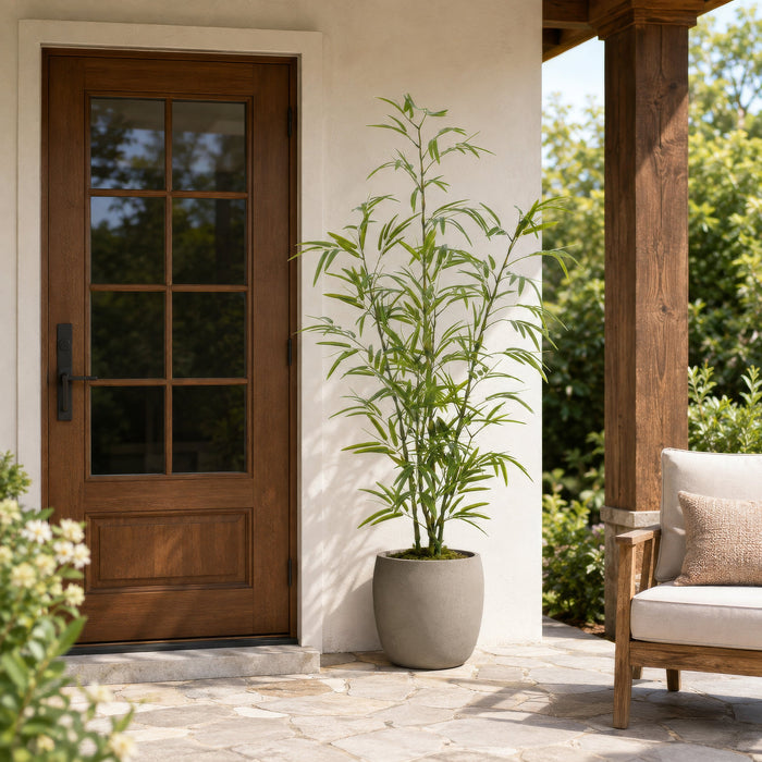 6' Outdoor UV-Resistant Faux Bamboo Tree w/Pot -Green - LTB003-GR