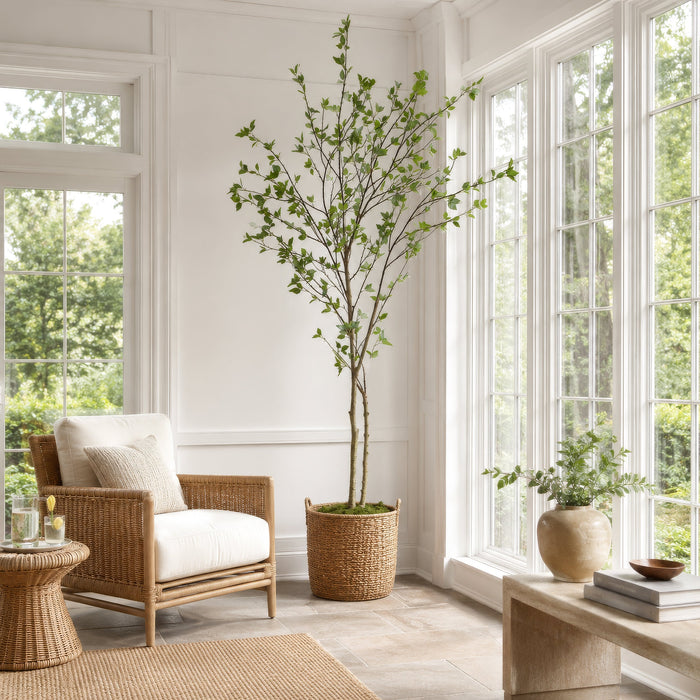 7'10" Black Olive Silk Tree w/Pot -Green (Pack of 2) - LTB013-GR