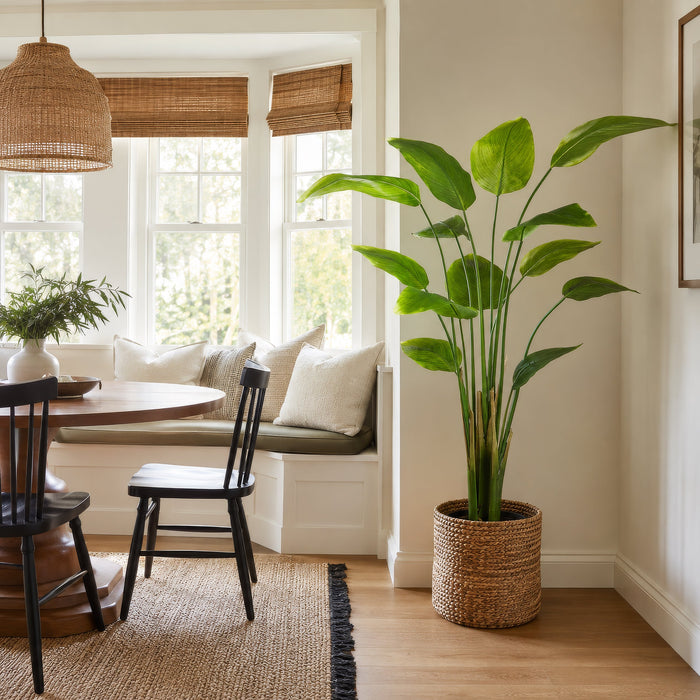 6' Silk Banana Leaf Plant w/Plastic Pot -Green (Pack of 2) - LTB216-GR