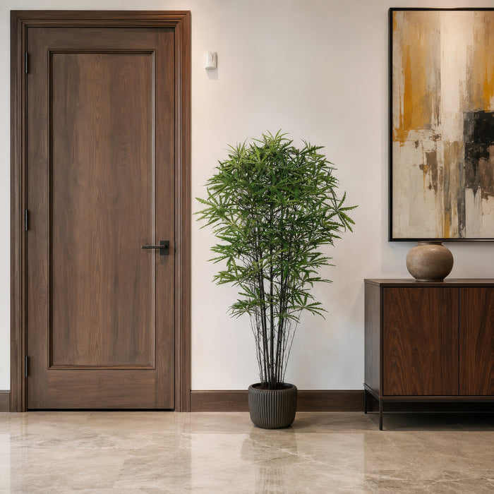 5' False Aralia Black Bamboo Silk Tree w/Pot -1,233 Leaves -Green (Pack of 2) - LTB225-GR/TT