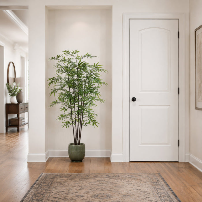 5' Black Bamboo Silk Tree w/Pot -1,200 Leaves -Green (Pack of 2) - LTB455-GR