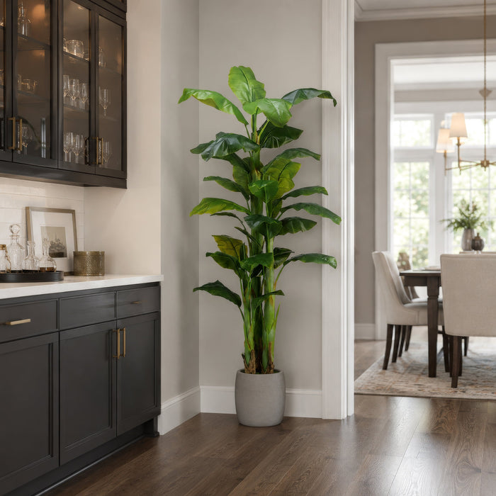 7'6" Banana Silk Plant w/Pot -Green (Pack of 2) - LTB517-GR