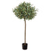 4' Eucalyptus Ball-Shaped Artificial Topiary Tree w/Pot -Frosted Green (pack of 2) - LTE145-GR/FS