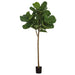 5' Outdoor UV-Resistant Artificial Fiddle Leaf Fig Tree w/Pot -Green (Pack of 2) - LTF013-GR