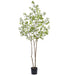 6'9" Flowering Rose Myrtle Leaf Silk Tree w/Plastic Pot -White - LTF122-WH