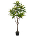 4'11" Flowering Frangipani Plumeria Leaf Silk Tree w/Plastic Pot -White/Yellow - LTF226-WH/YE