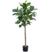 4'6" Ficus Audrey Leaf Silk Tree w/Plastic Pot -Green - LTF245-GR