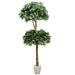 4'11" Ficus Double Ball-Shaped Silk Topiary Tree w/Ceramic Pot -Green (pack of 2) - LTF554-GR