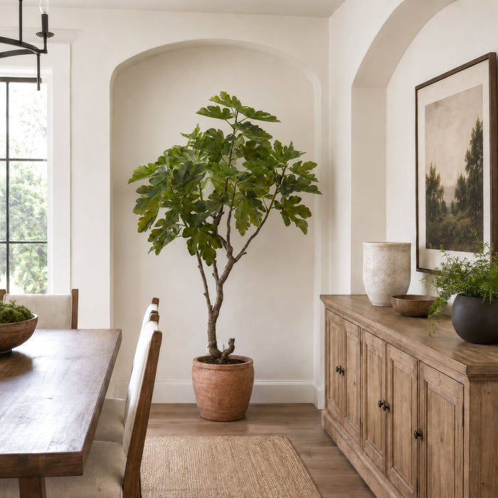 5' Fig Leaf Silk Tree w/Pot -Green (Pack of 2) - LTF566-GR
