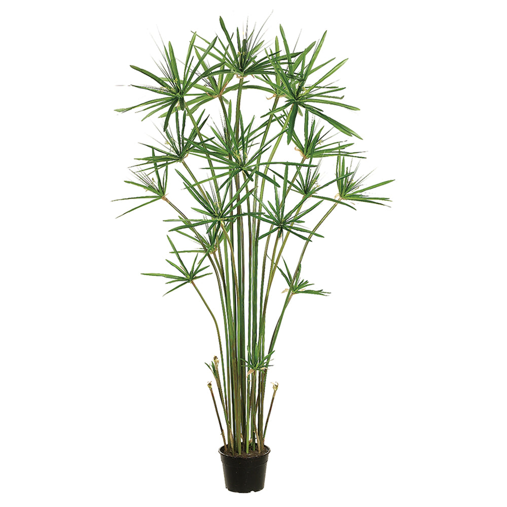 5' Artificial Papyrus Grass Plant w/Pot Green Ornamental Grass