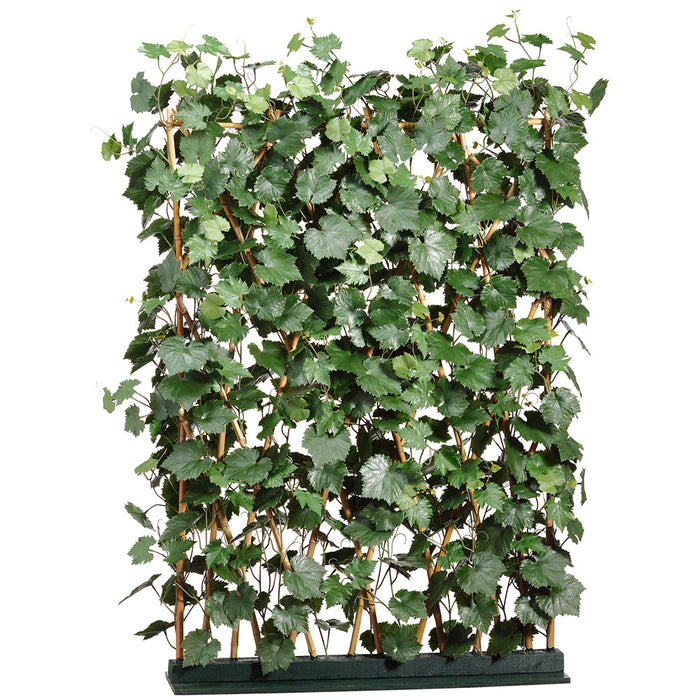 5'1"Hx45"W Grape Ivy Fence Silk Wall Divider w/Base -Green (pack of 2) - LTI580-GR
