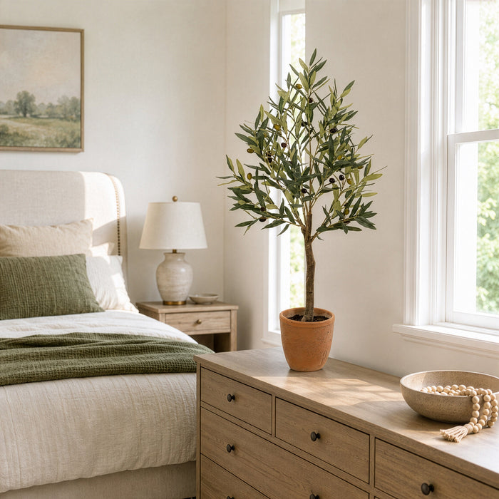 3'5" Silk Olive Tree w/Cement Pot -Green (Pack of 2) - LTO139-GR