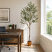 7' Silk Olive Tree w/Cement Pot -Green - LTO140-GR