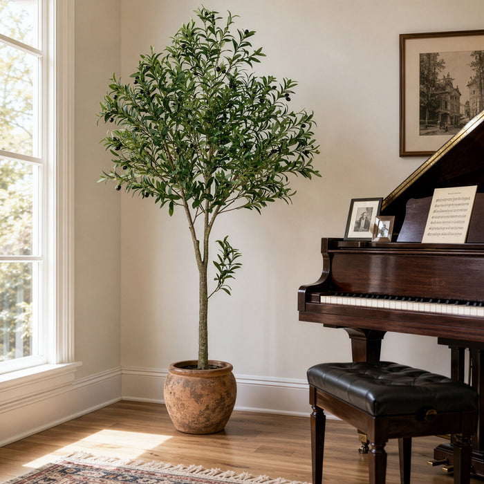 6' Olive With Berries Silk Tree w/Pot -Green (Pack of 2) - LTO288-GR