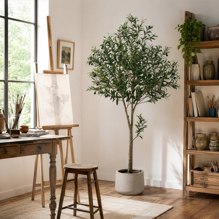 6' Olive With Berries Silk Tree w/Pot -Green (Pack of 2) - LTO288-GR