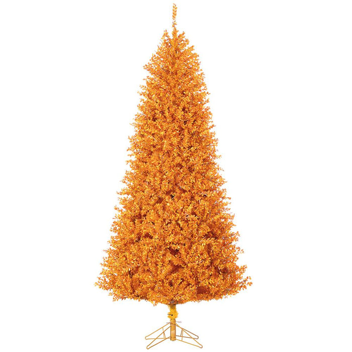 7'Hx44"W PVC Mini Leaf Pencil Artificial Christmas Tree, LED Pre-Lit -Orange - LTP014-OR