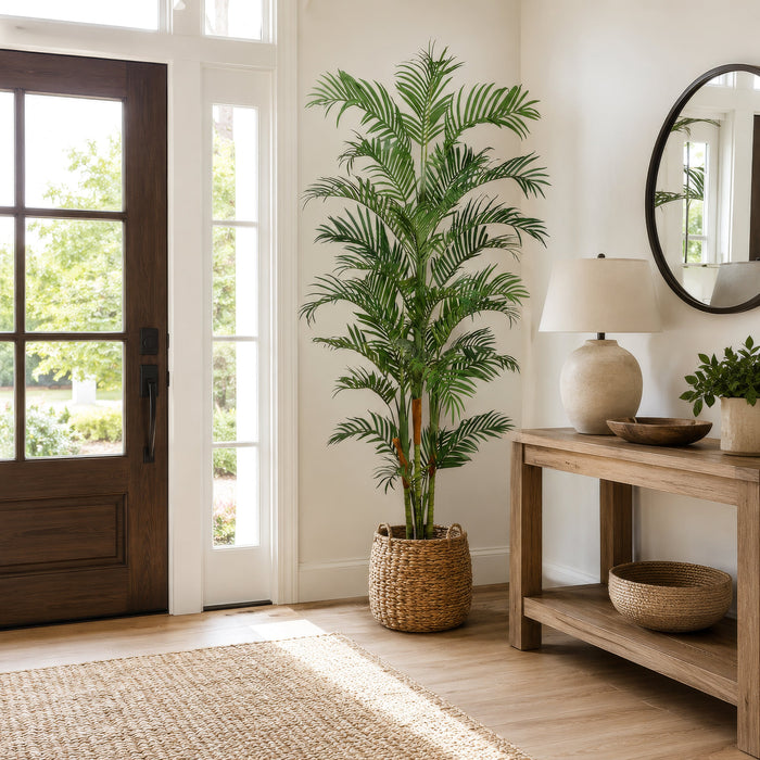 7' Tropical Areca Silk Palm Tree w/Pot -Green (Pack of 2) - LTP107-GR
