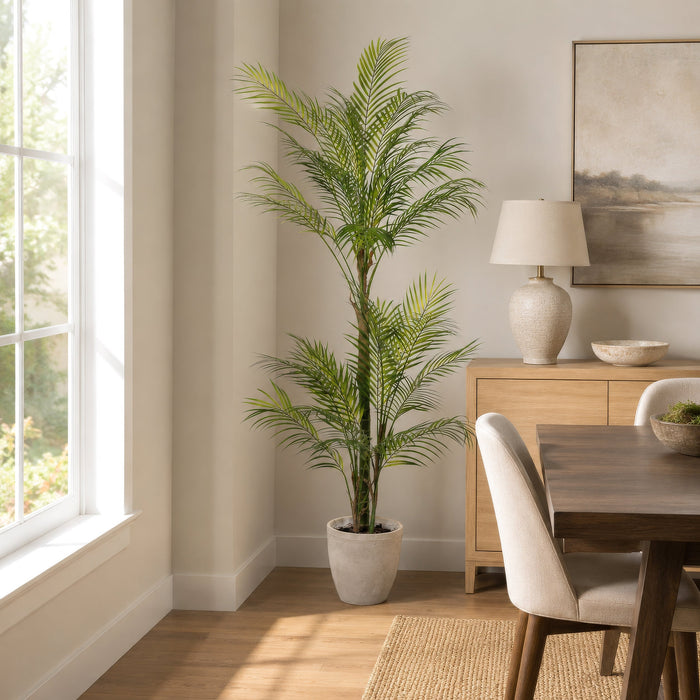 5'2" Silk Areca Palm Tree w/Cement Pot -Green - LTP110-GR