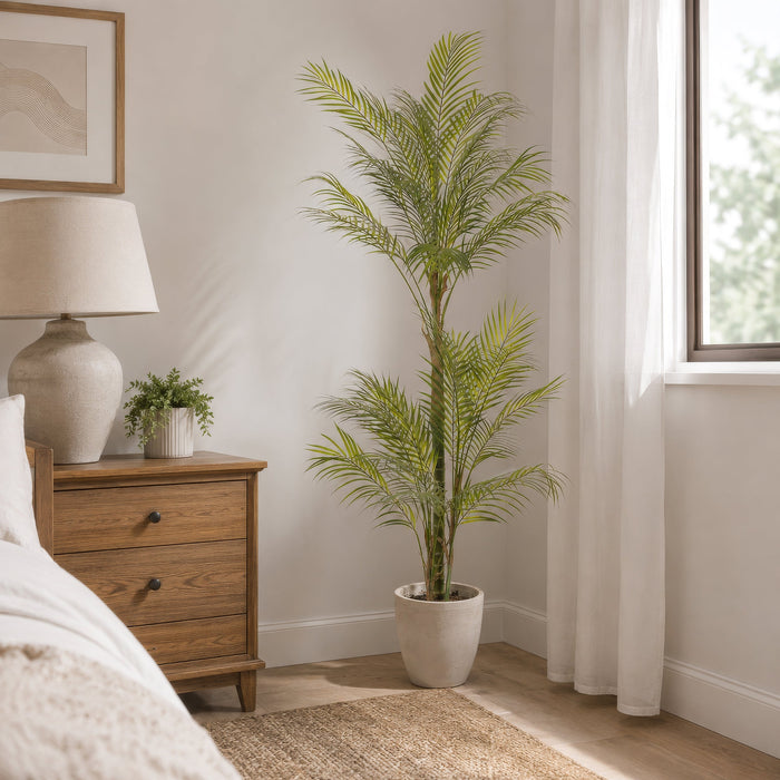 5'2" Silk Areca Palm Tree w/Cement Pot -Green - LTP110-GR