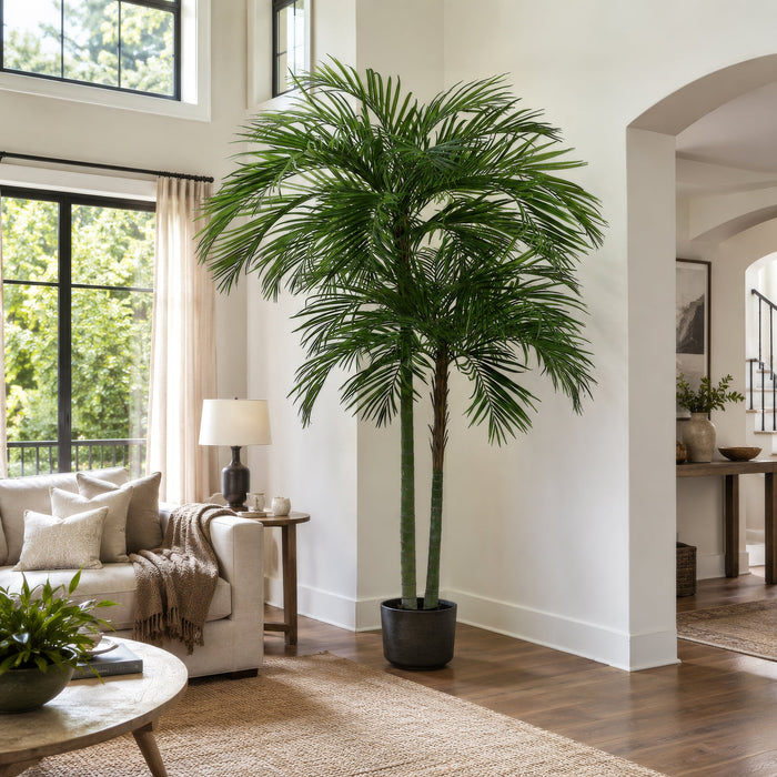 9'10" Areca Silk Palm Tree w/Plastic Pot -Green - LTP116-GR