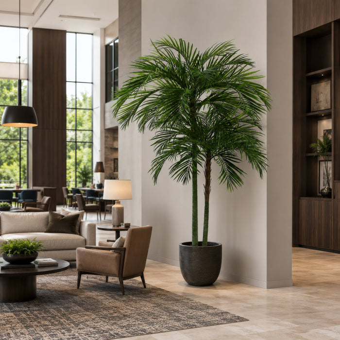 9'10" Areca Silk Palm Tree w/Plastic Pot -Green - LTP116-GR