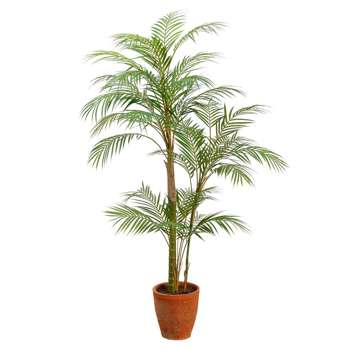 5'2" Silk Tropical Areca Palm Tree w/Clay Pot -Green - LTP162-GR