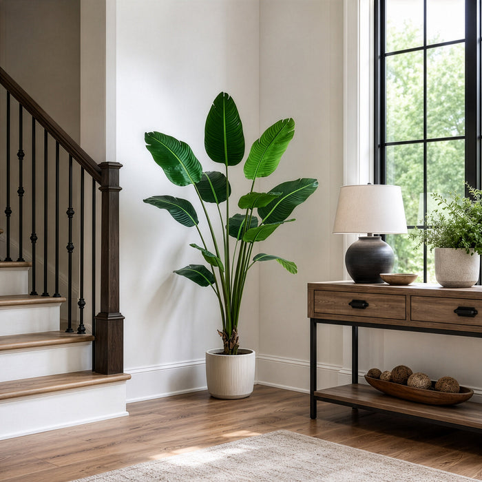 6' Traveler's Palm Silk Plant w/Plastic Pot -Green (Pack of 2) - LTP542-GR