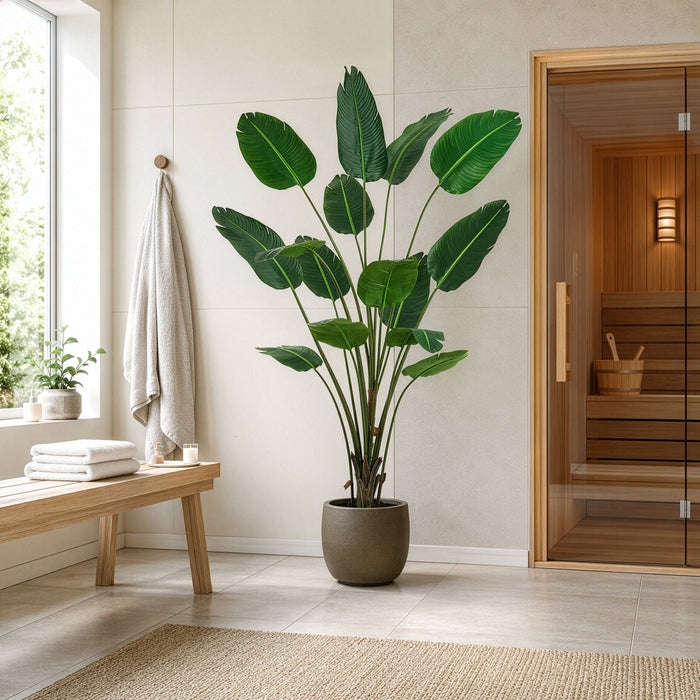 7' Traveler's Palm Silk Plant w/Plastic Pot -Green (Pack of 2) - LTP545-GR