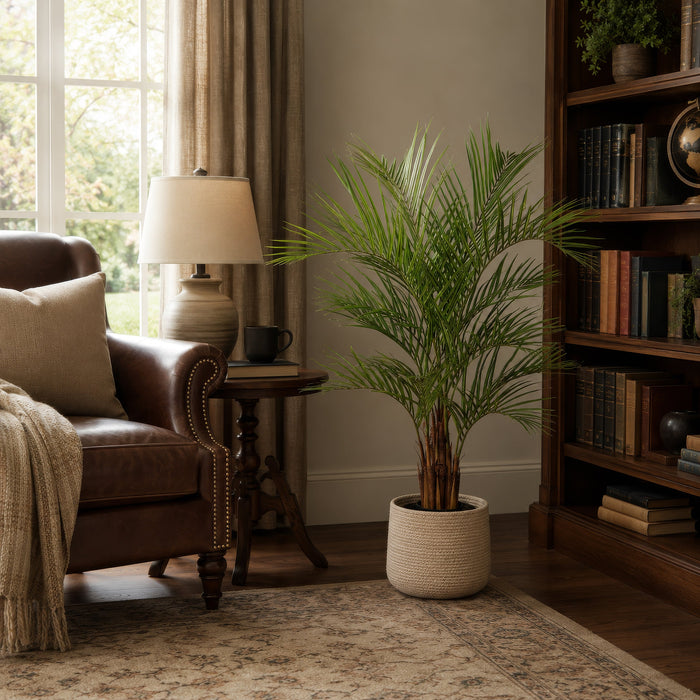 4'7" Silk Tropical Areca Palm Tree w/Plastic Pot -Green (Pack of 2) - LTP725-GR