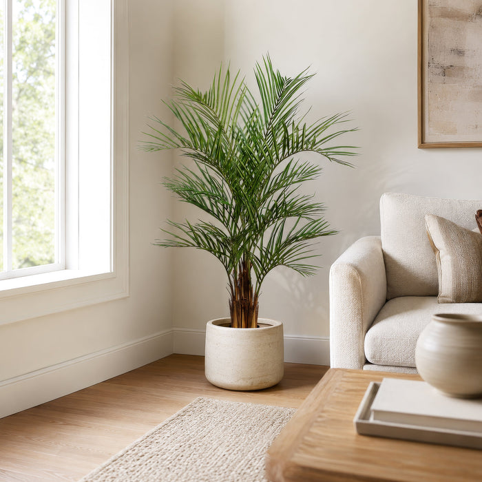 4'7" Silk Tropical Areca Palm Tree w/Plastic Pot -Green (Pack of 2) - LTP725-GR