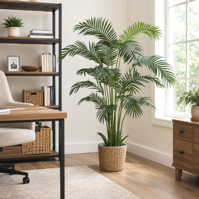 6' Areca Silk Palm Tree w/Plastic Pot -Green (Pack of 2) - LTP846-GR