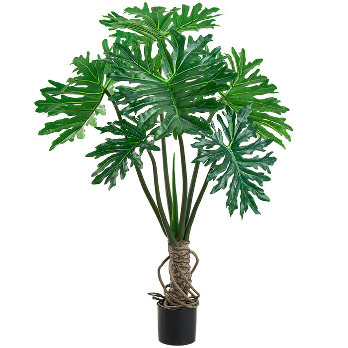 silk house plant 5' Selloum Philodendron Silk Plant w/Pot -Green