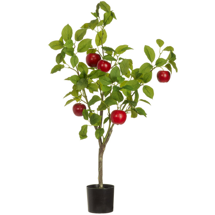 2'11" Silk Apple Fruiting Tree w/Plastic Pot -Red (Pack of 2) - LVA812-RE