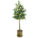 4'7" Silk Lemon Fruiting Tree w/Mgo Planter -Yellow (Pack of 2) - LVL021-YE