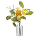 12" Lemon & Daffodil Silk Flower Arrangement w/Glass Vase -Yellow/Green (Pack of 12) - LVL031-YE/GR