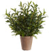 22" Mixed Olive & Rosemary Herb Silk Plant w/Cement Pot -Green (Pack of 2) - LVO069-GR