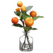 10" Silk Orange Fruiting Stems w/Glass Vase -Orange (pack of 6) - LVO074-OR