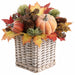 11" Pumpkin, Pinecone & Maple Leaf Artificial Arrangement w/Basket -Orange/Green (Pack of 4) - LVP001-OR/GR
