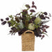 30" Pumpkin, Berry & Fern Leaf Artificial Arrangement w/Wall Basket -Green/Brown (Pack of 2) - LVP003-GR/BR