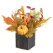 10" Pumpkin, Berry & Maple Leaf Silk Arrangement w/Paper Mache Pot - Orange/Green (pack of 6) - LVP266-OR/GR